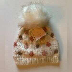 LC Lauren Conrad Cable Knit Pom Beanie Hat, Pink